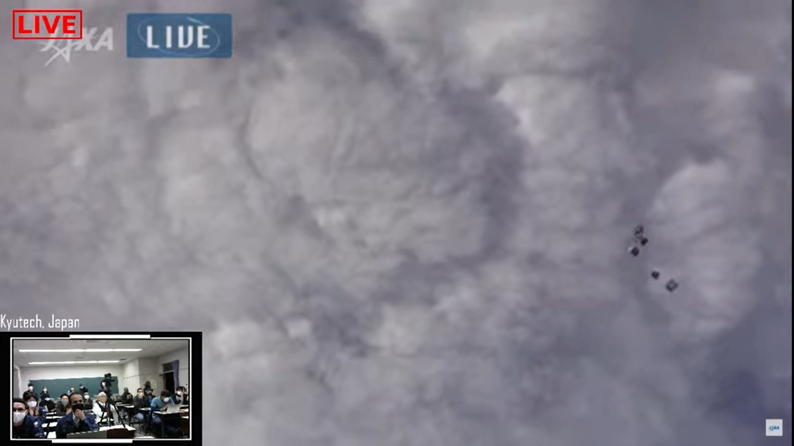 衛星放出の中継の様子